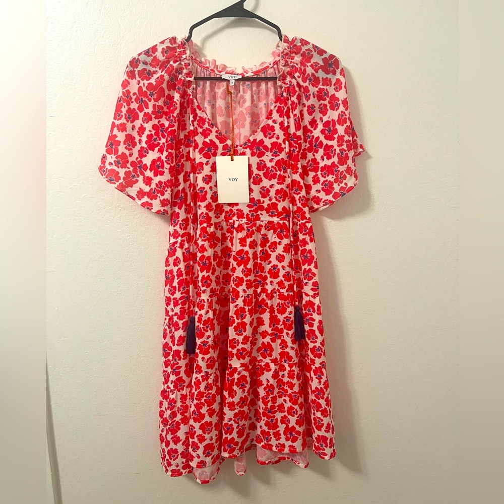 NWT VOY Shift Pink Floral dress Size Small